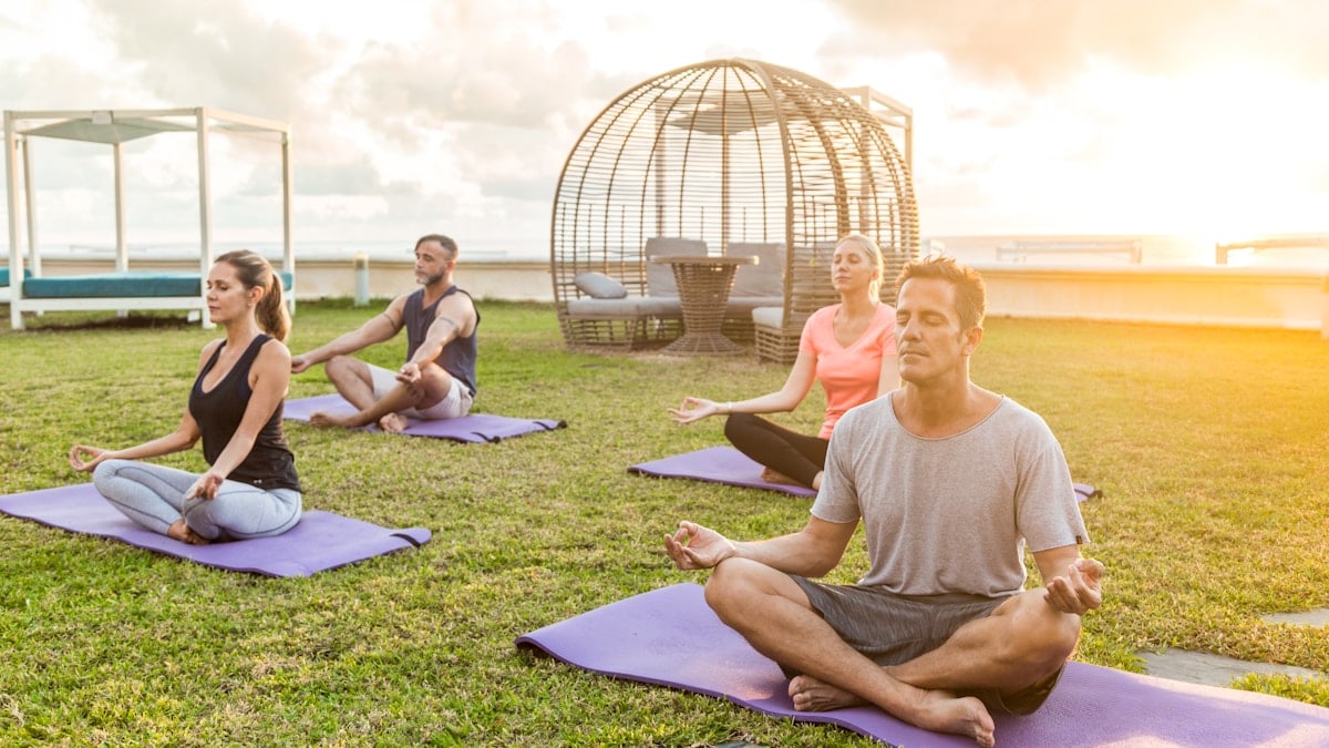 Yoga class at morning